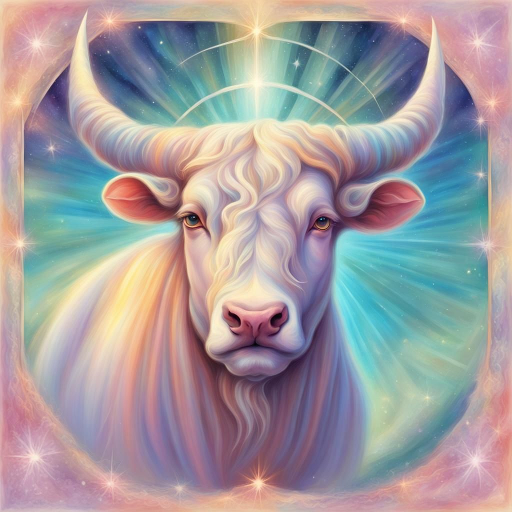 Taurus Astrological Sign in Pastel Fantasy Art