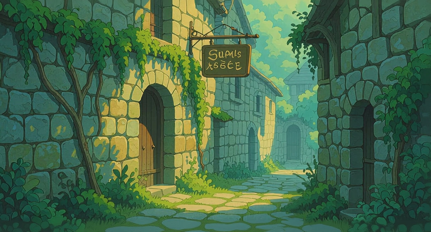 Overgrown City Alleyway Reclaimed by Nature