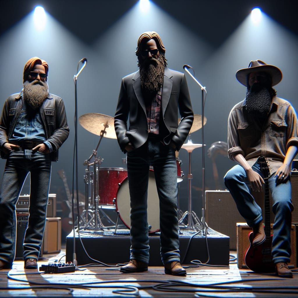 Rock Band Trio on Stage