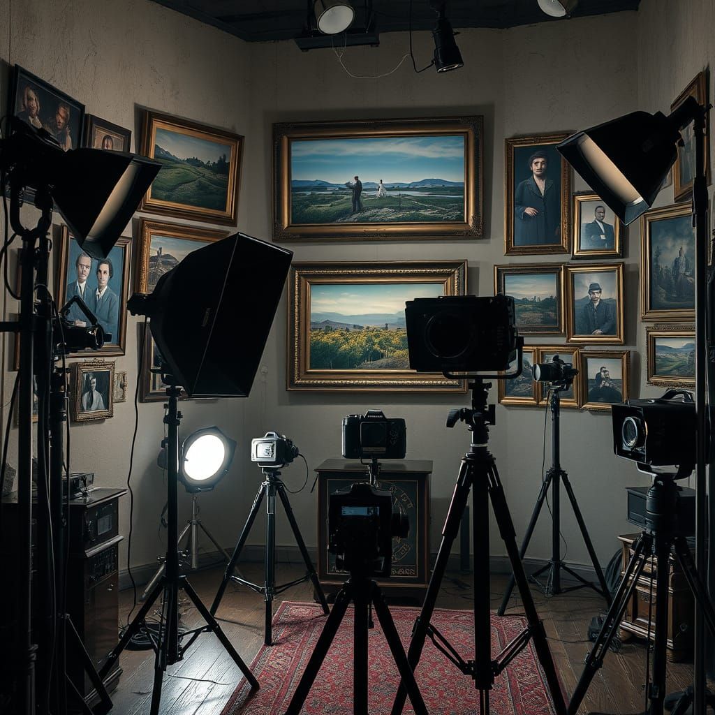 Vintage Photography Studio in Dark Fantasy Style