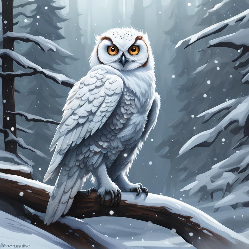 Exoplanet: Snowy Feathered Raptor Owl Concept Art