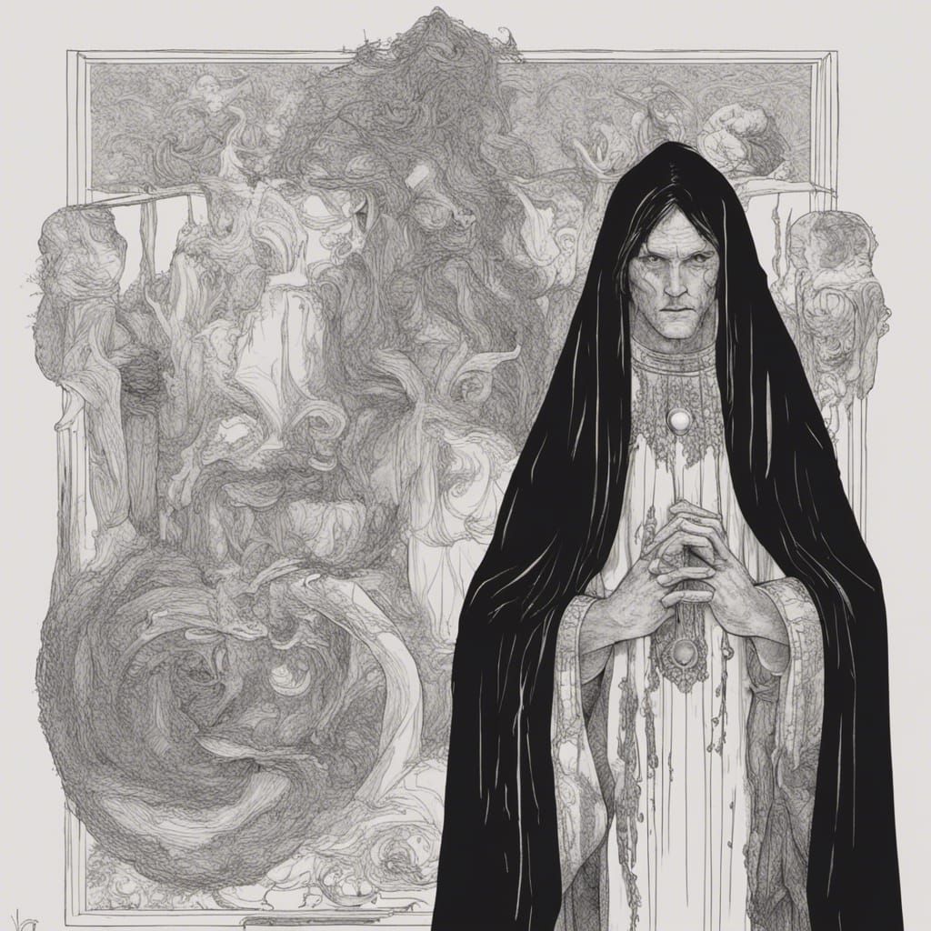 Demonic Bedroom Nightmare in Gothic Art Style