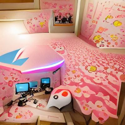 Kawaii Gaming Bedroom with Pastel Decor