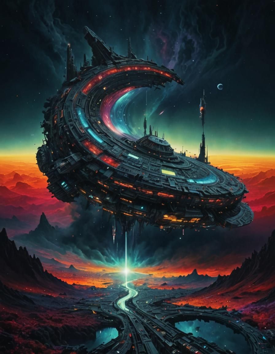 Post-Apocalyptic Spaceship Cruises Through Data Streams