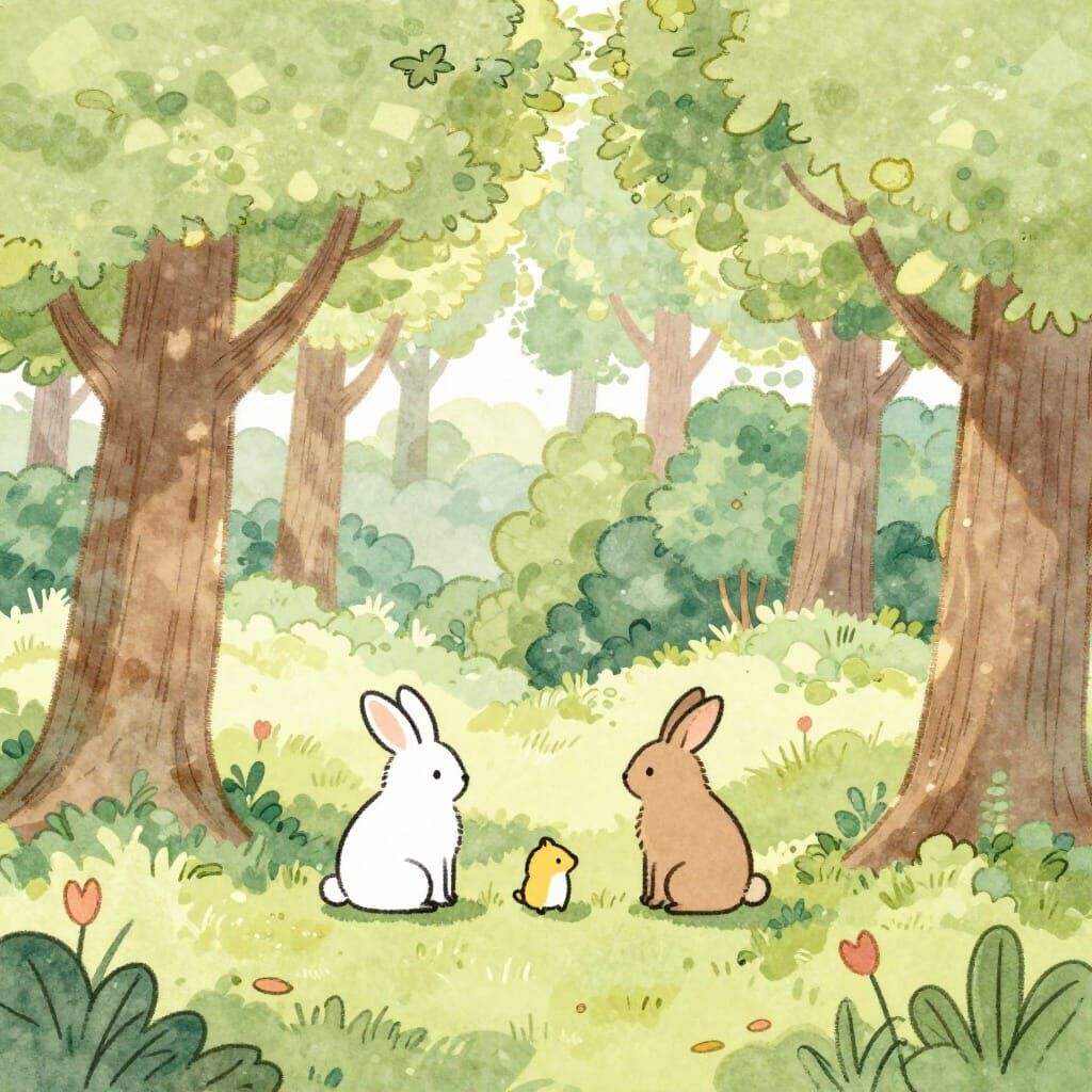 Charming Forest Animals in Art Lines Style