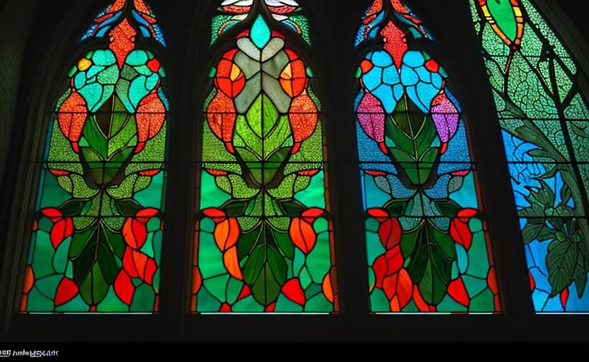 Marijuana Leaf Stained Glass in Splash Art Style