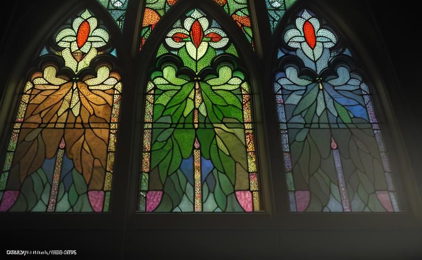 Stained Glass Marijuana Leaf in Hyperrealistic Style