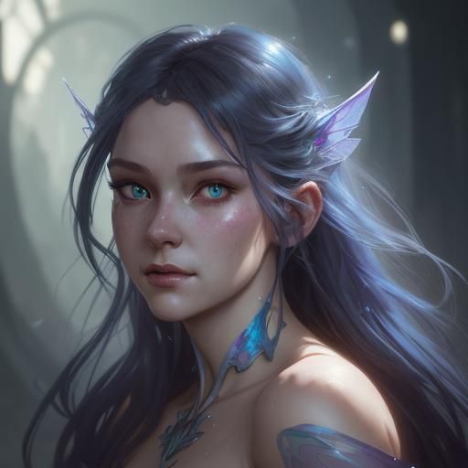 Evil Fairy Portrait in Hyperdetailed Digital Art Style