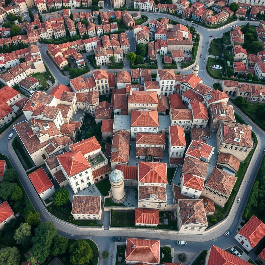 Grammichele: Hexagonal Italian Town, Aerial View
