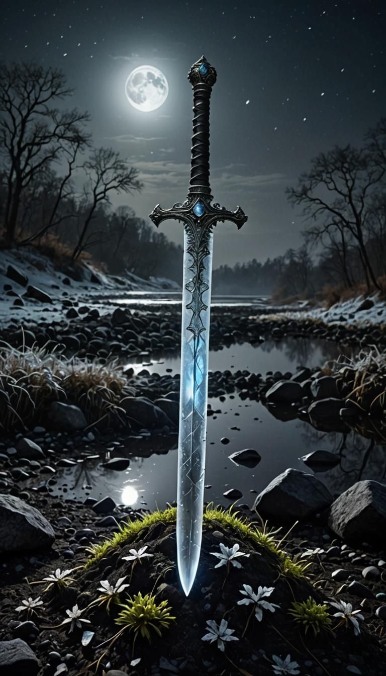 Neon Moonstone Sword by Dark Riverside