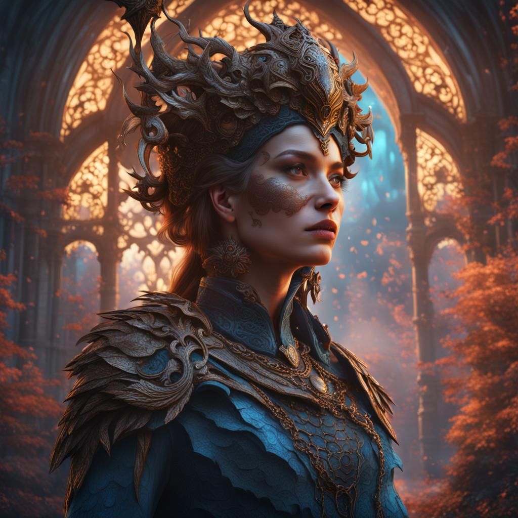 Fantastical Negative Image of a Beautiful Woman