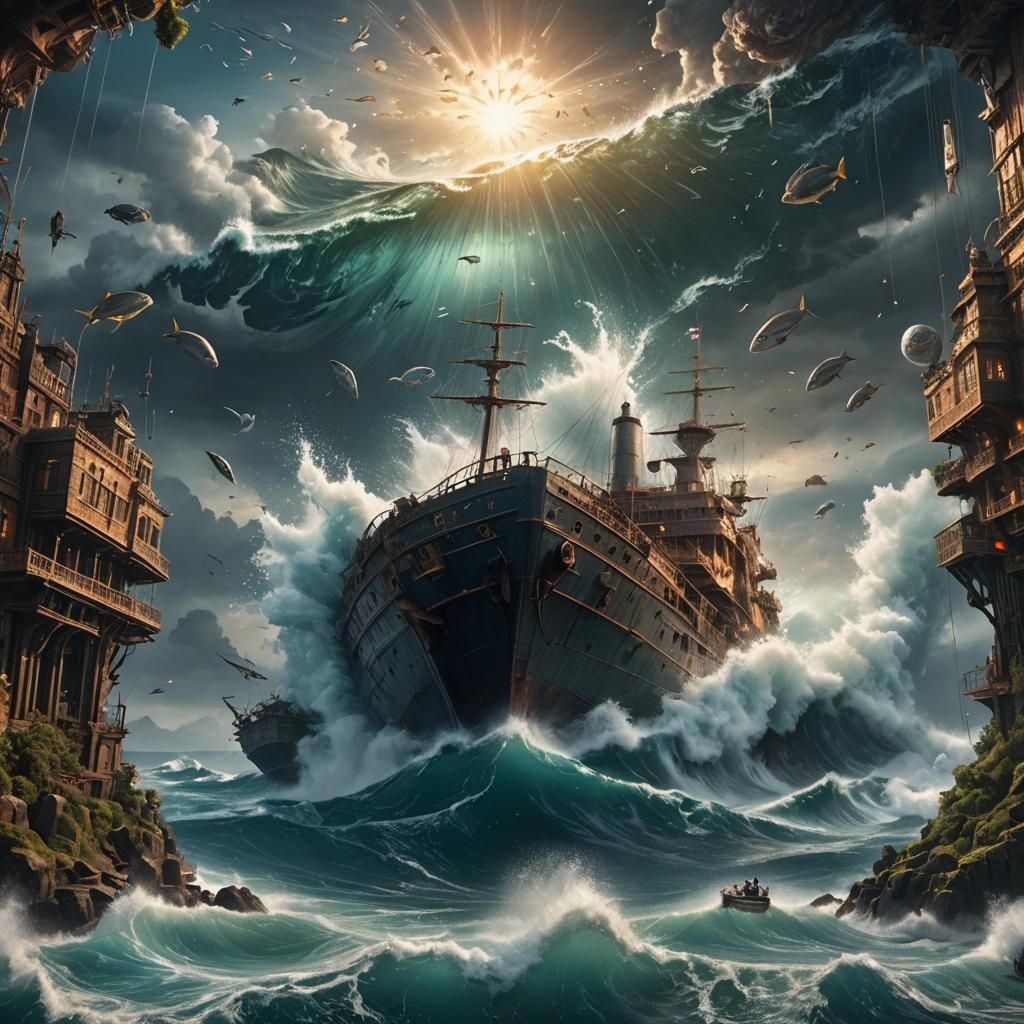 Eye Bursting with Ocean Life: Digital Matte Painting