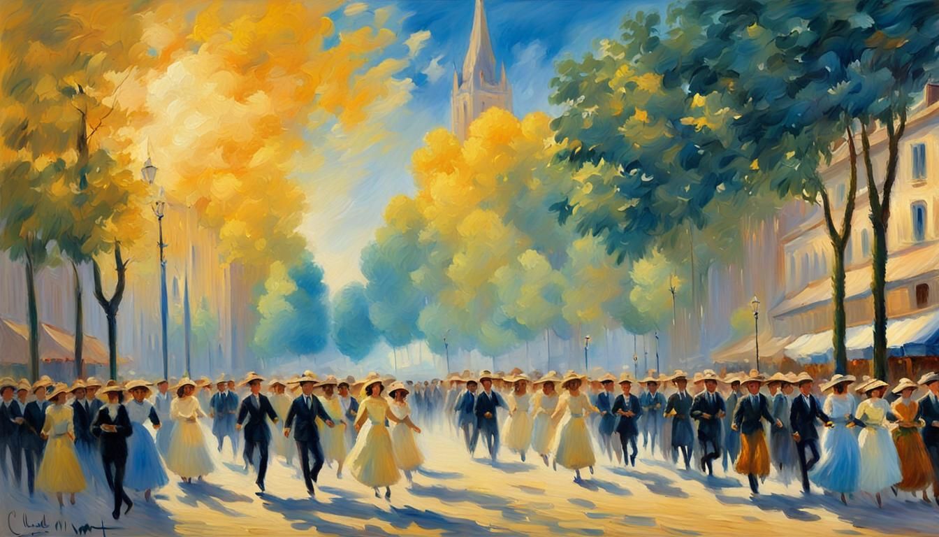 Joyful Saints Marching: An Impressionist Oil Painting