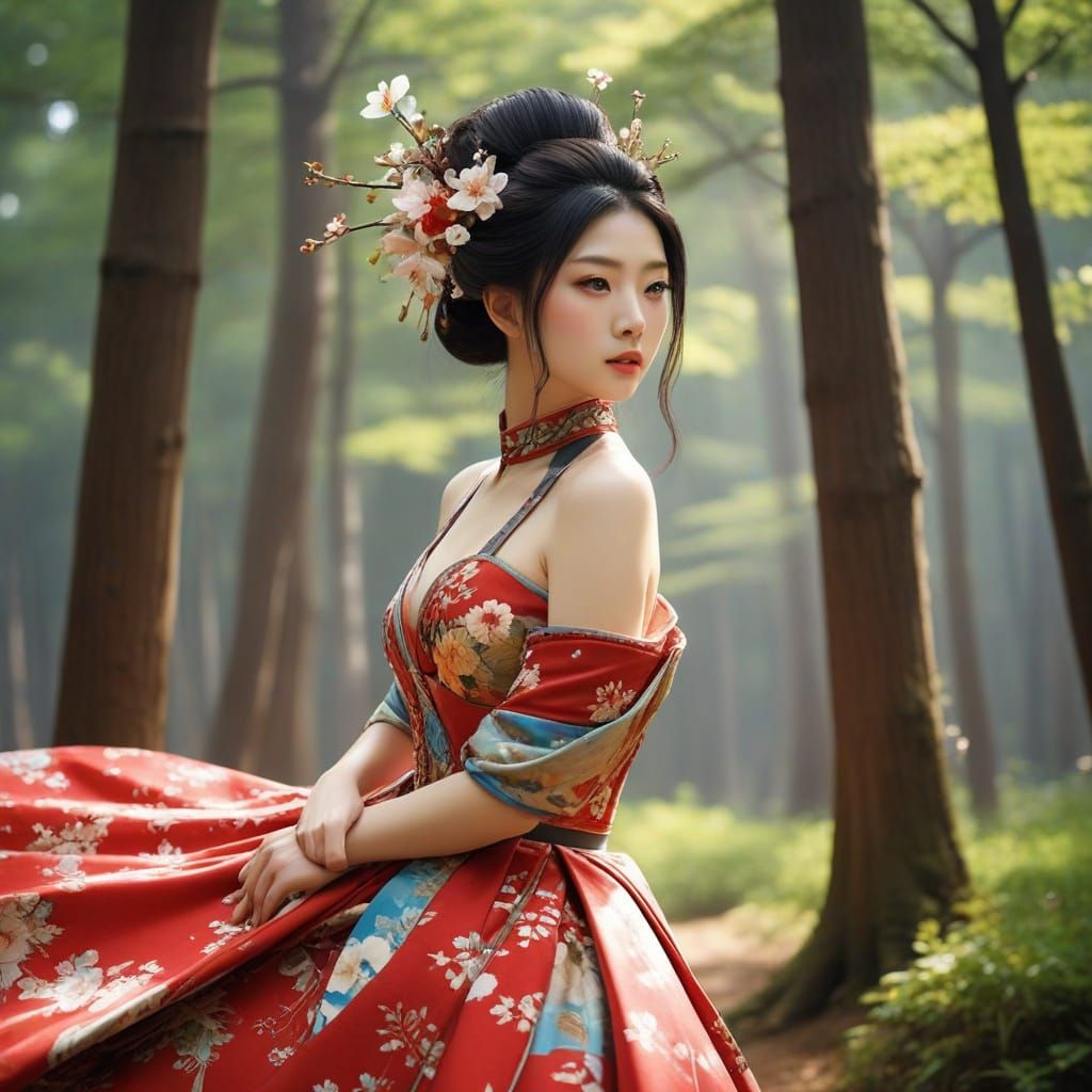 Ethereal Nara Goddess, Whimsical Beauty Unveiled