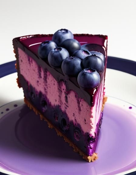 Blueberry Cheesecake in Watercolor and Ink