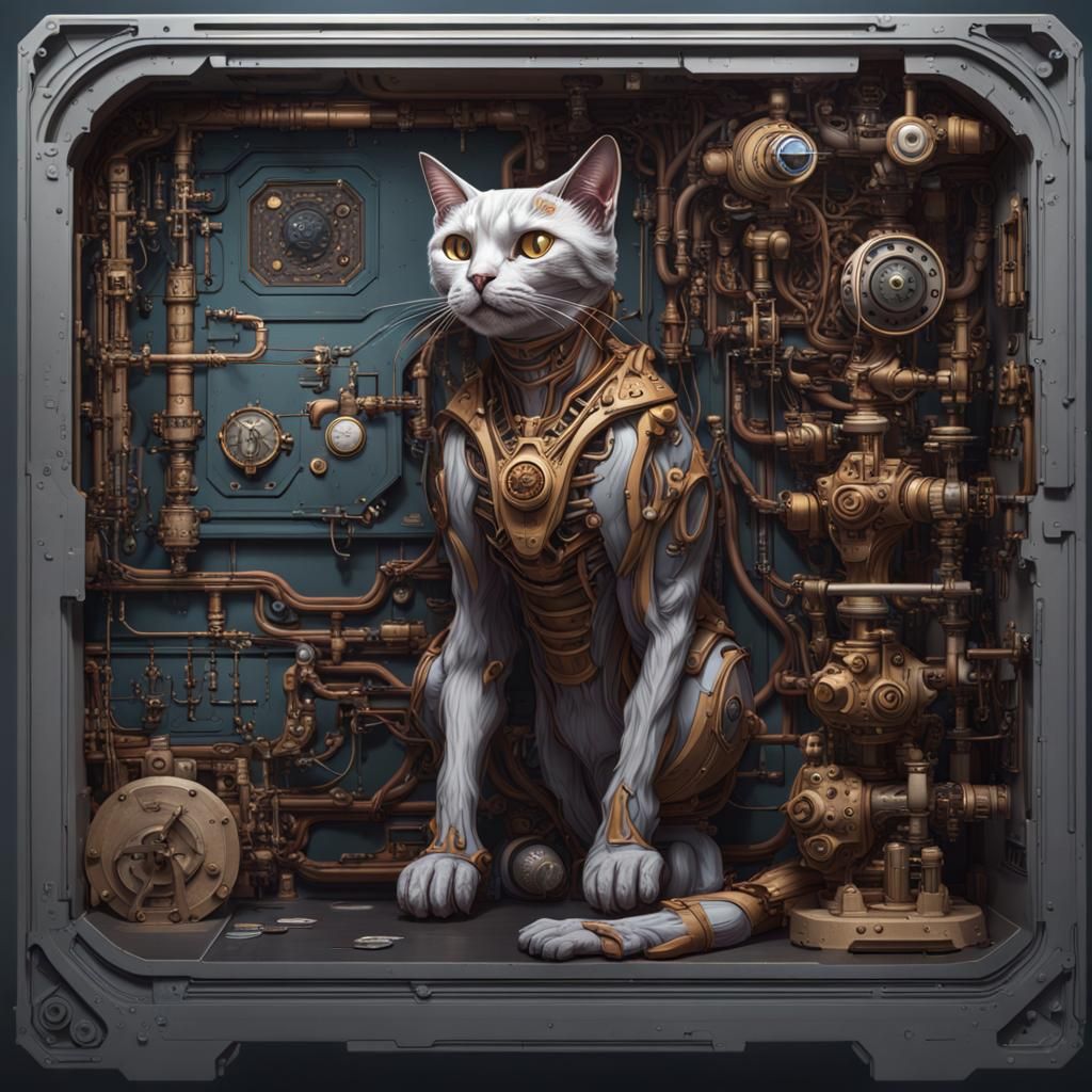 Cat Anatomy Machine: Detailed Digital Schematic