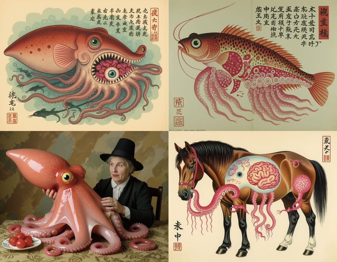 Horrific Mutant Creature Inspired by Surrealist Masters