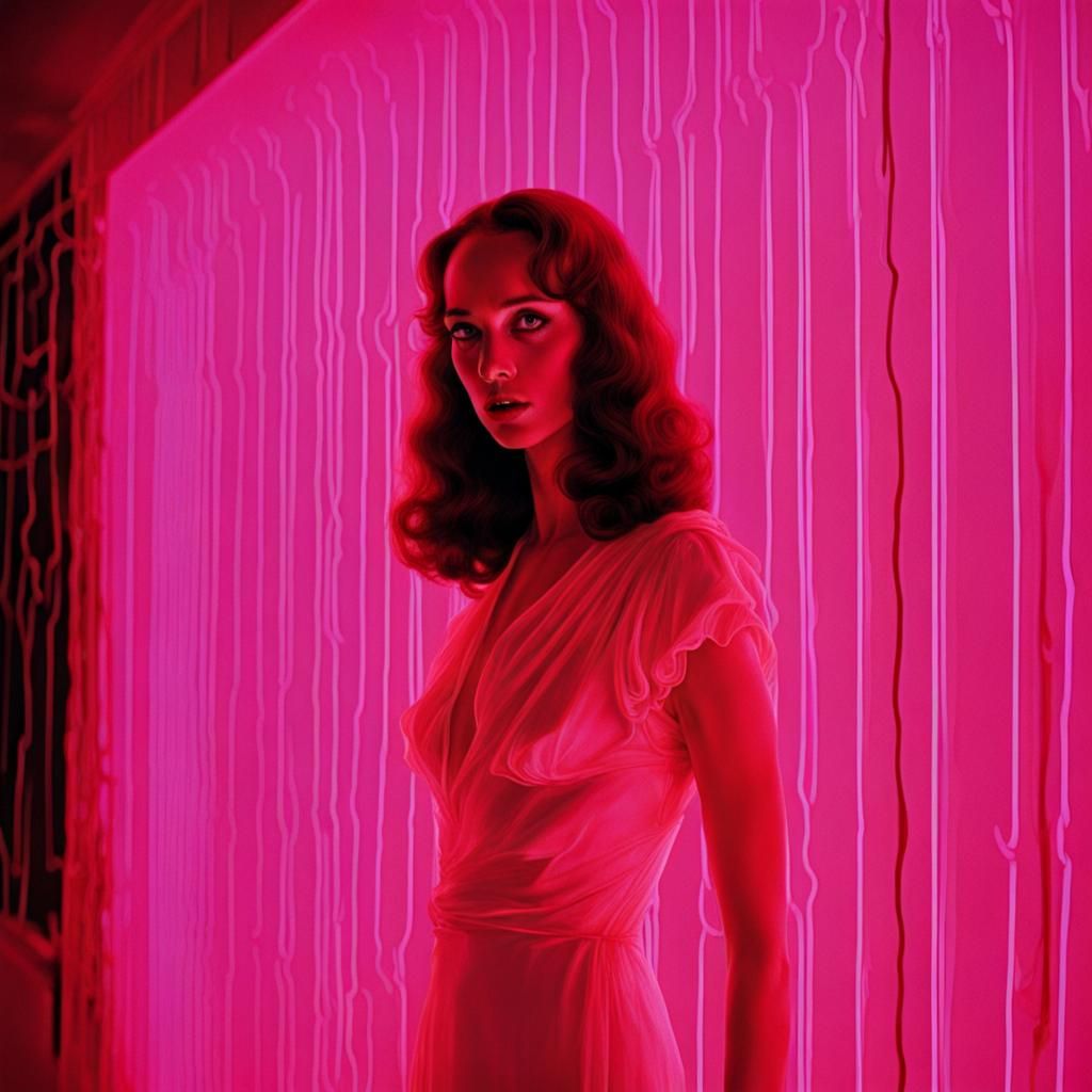 Suspiria Inspired Synthwave Neon Retro Art