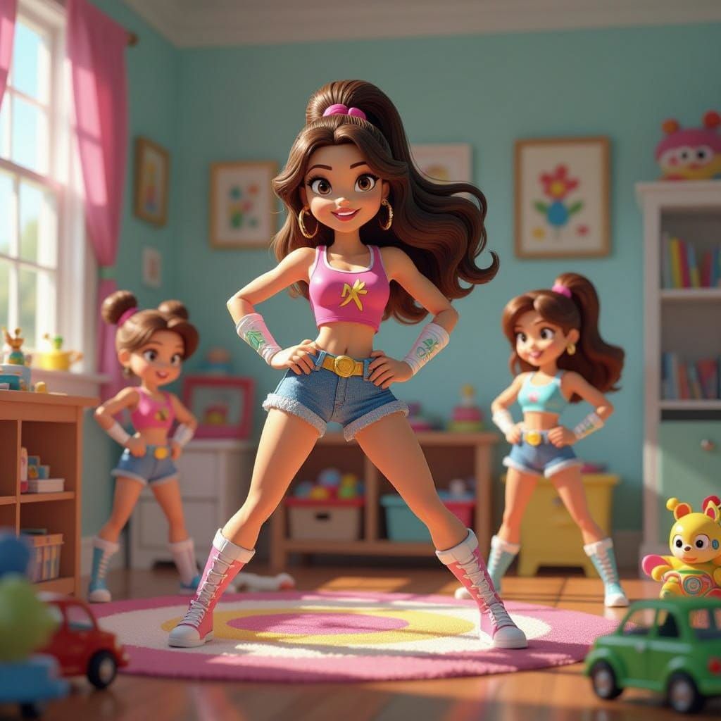 Vibrant Action Figure in Whimsical Children's Room