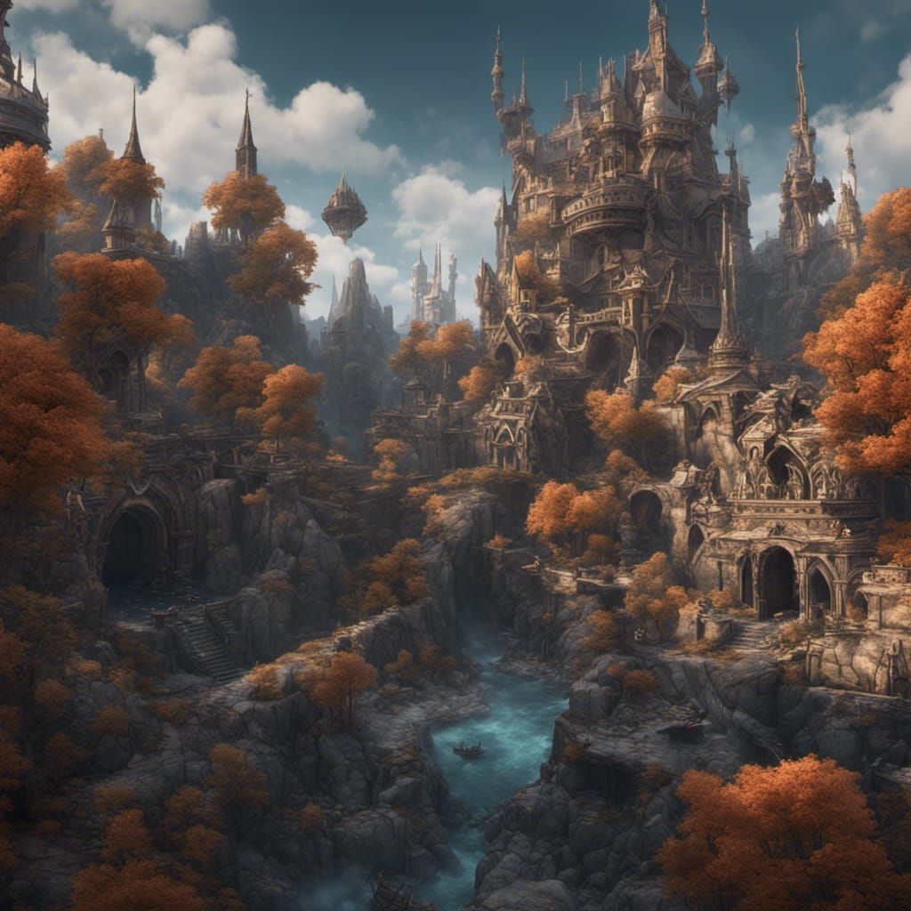 Fantastical Matte Painting with Intricate Details