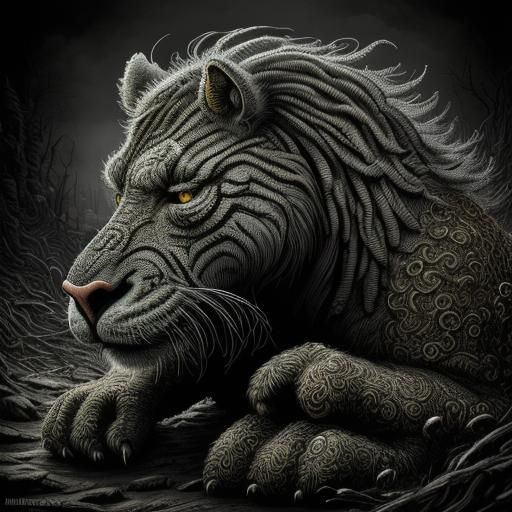 Frumious Bandersnatch in Comix Illustration Style