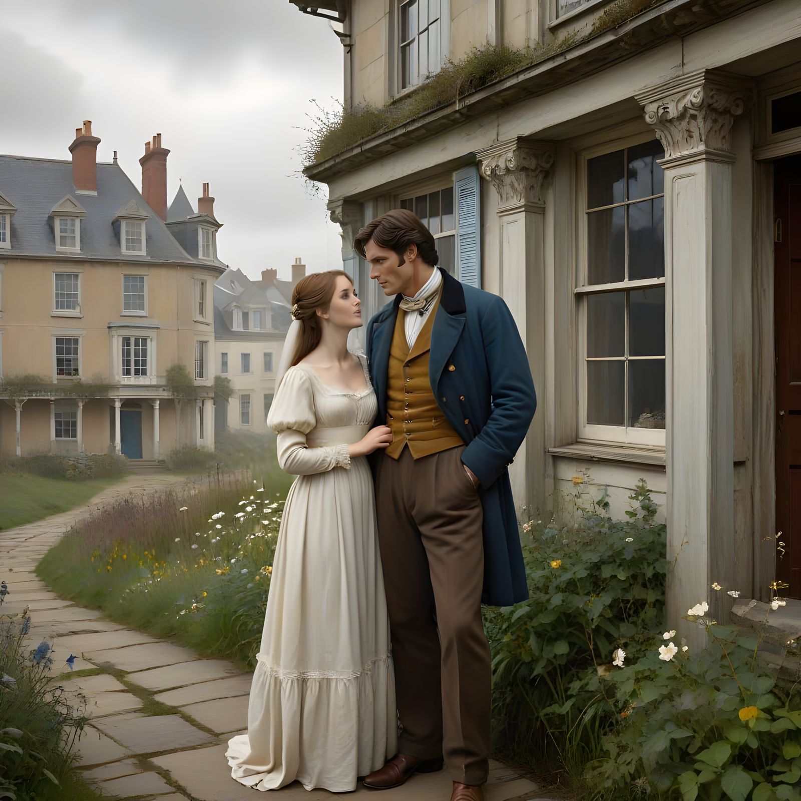 Vintage Romance by the Seaside in Muted Colors