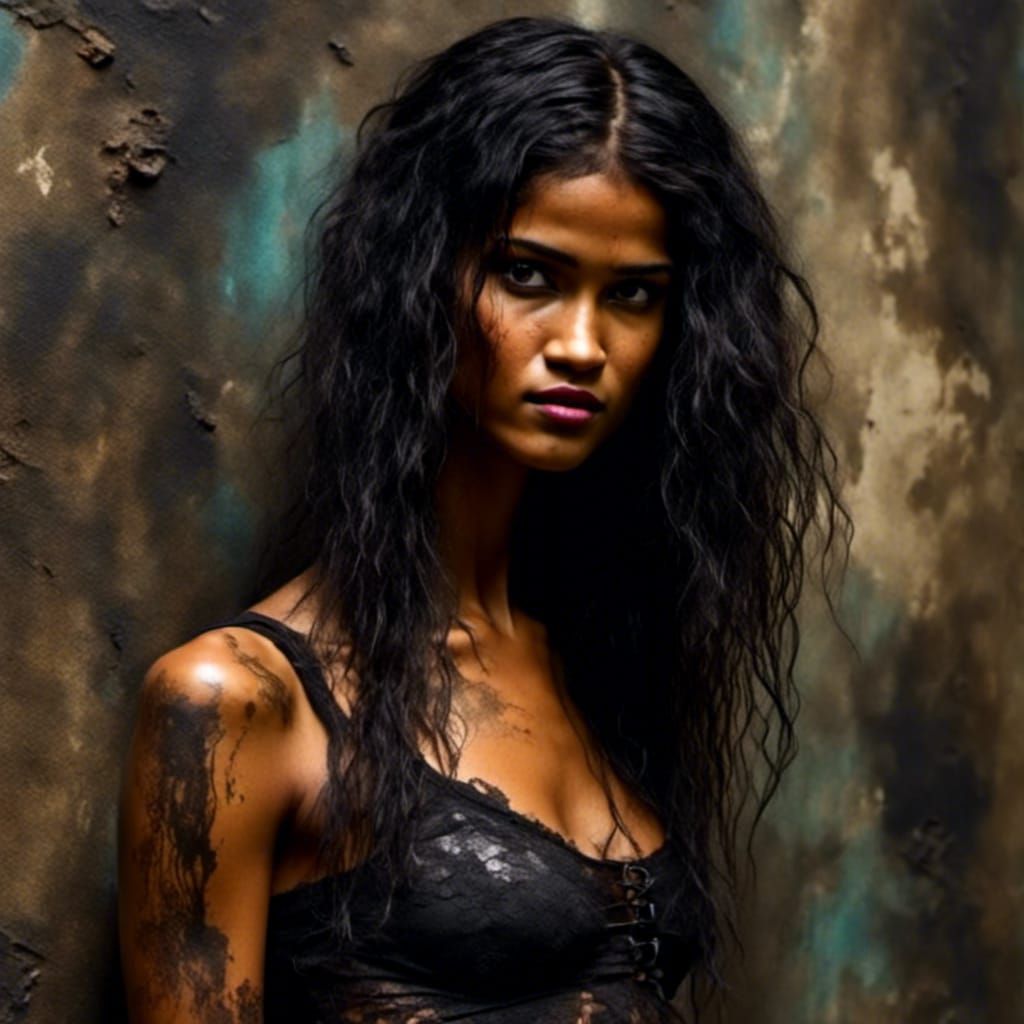 Macabre Portrait of a Figure Posing