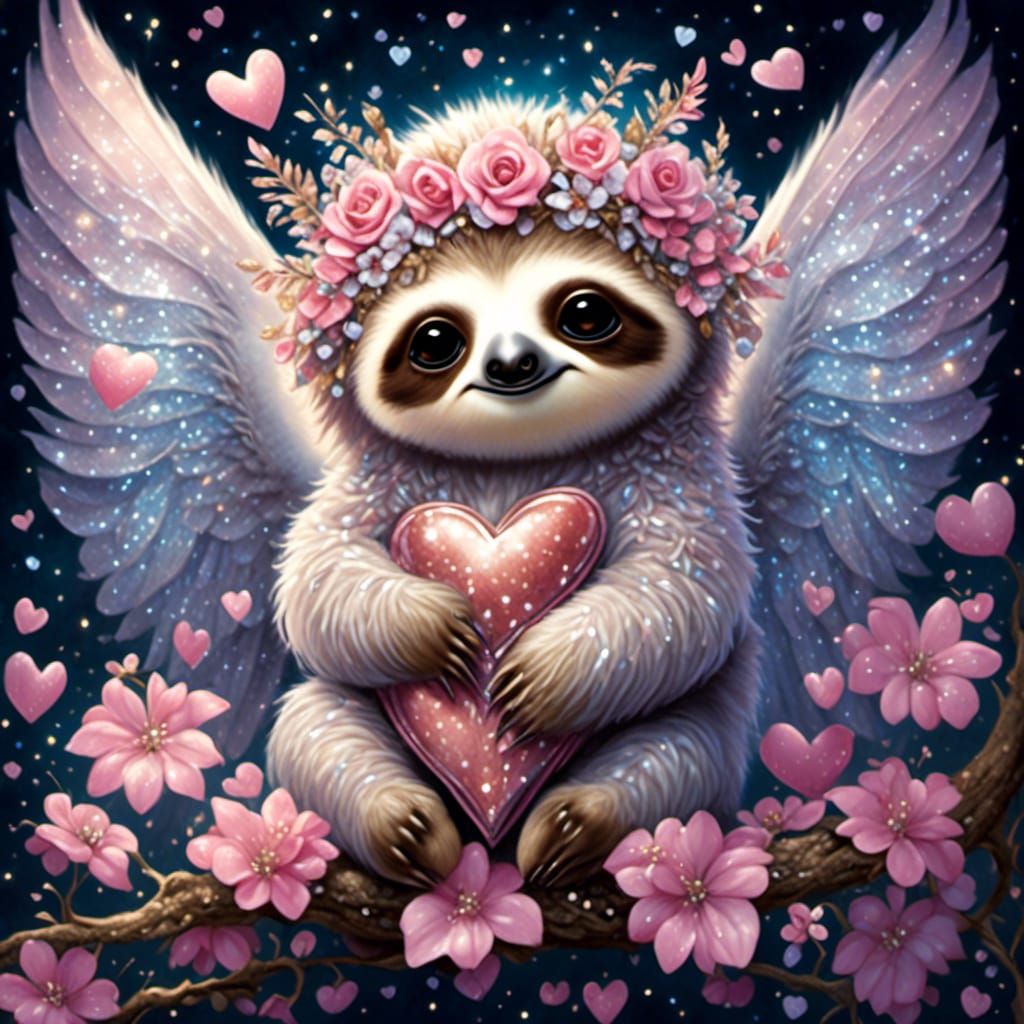 Valentine's Fairy Sloth with Gossamer Wings
