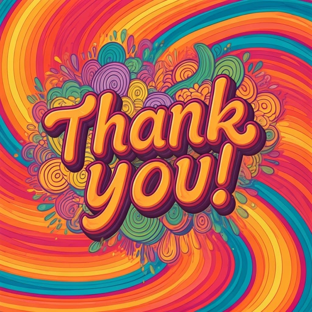 Psychedelic Thank You Graffiti Art