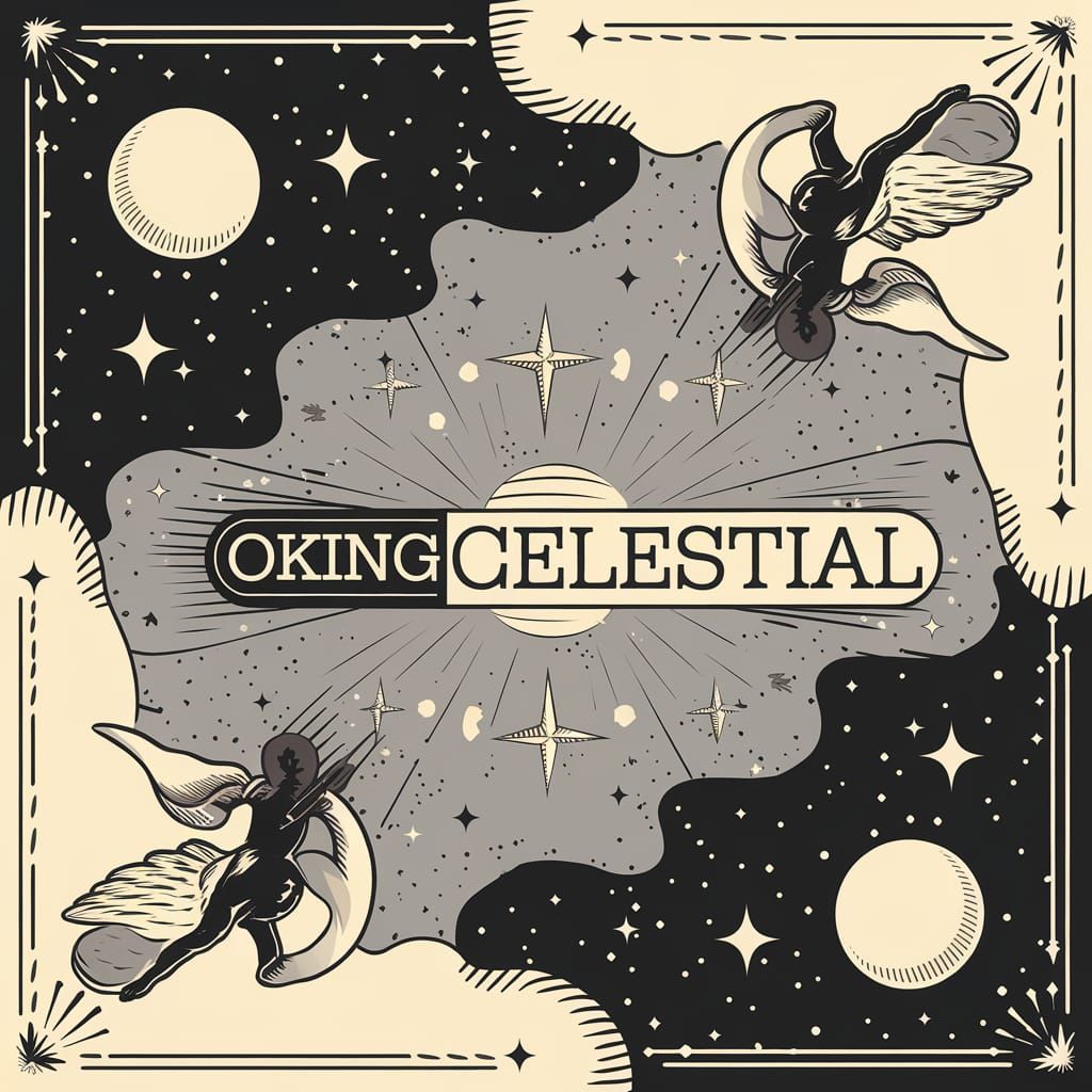 Celestial Scene with Starry Sky and Beings