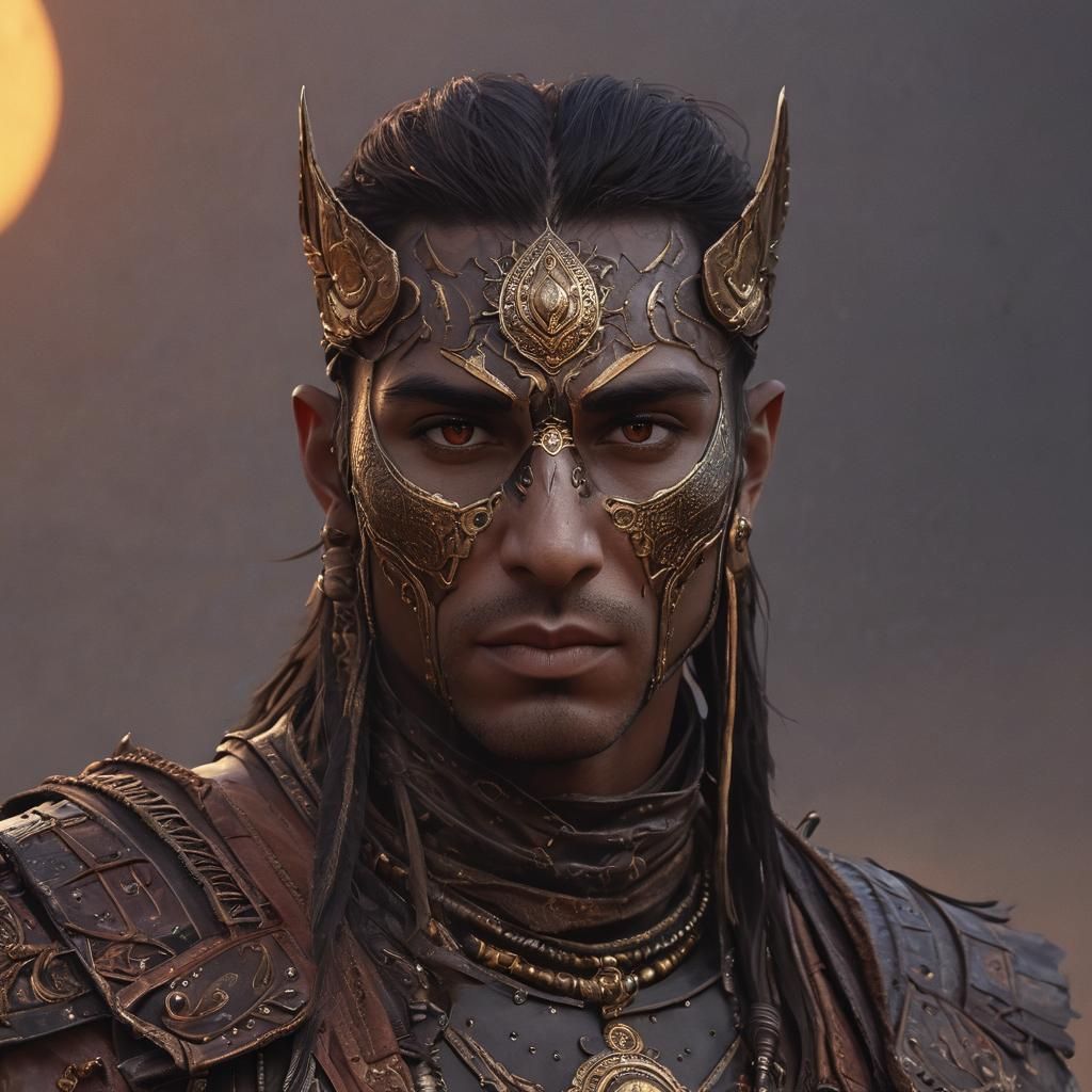 Mystic Djinn Portrait with Intricate Armor