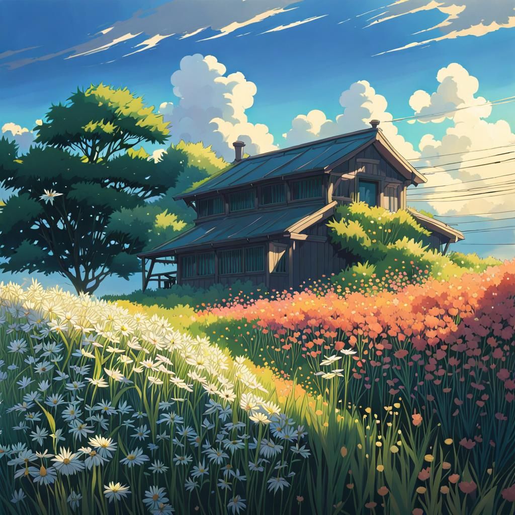 Anime Key Visual Inspired by Studio Ghibli