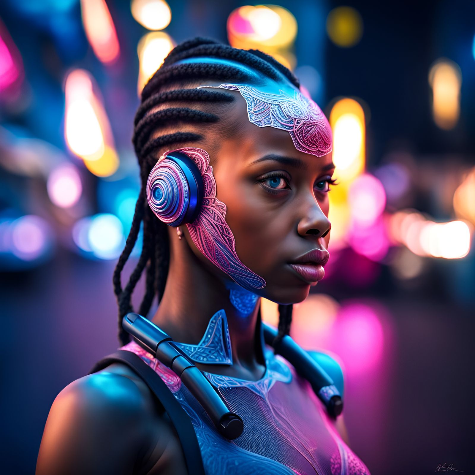 Blue-Eyed Girl in Pink Dress, Hyperrealistic Full Body