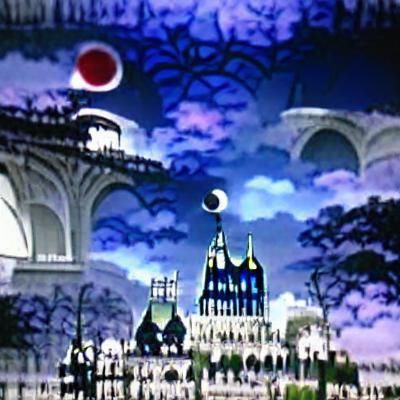 Anime Video Game Style Gothic Moon Palace