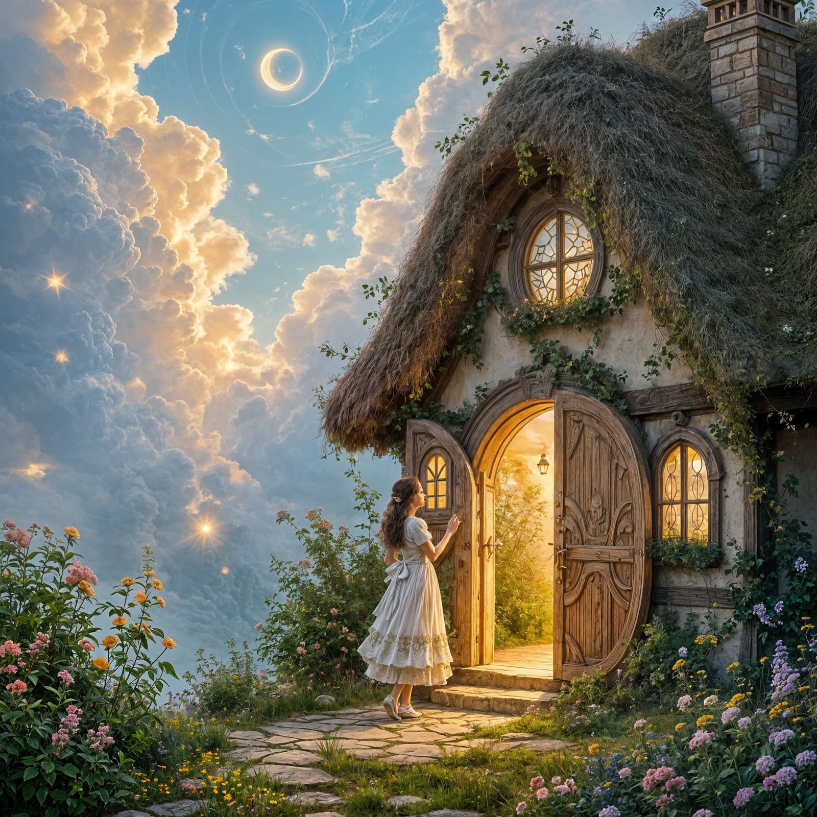 Whimsical Cottage in a Dreamlike Setting