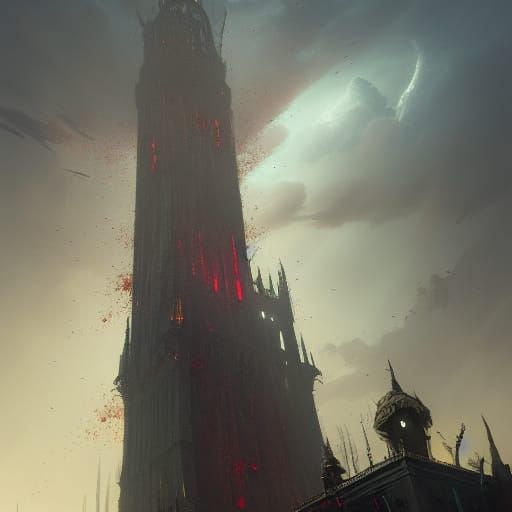 Dark Fantasy Bloody Tower Concept Art