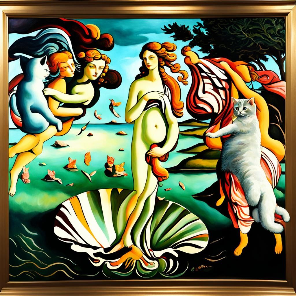 Feline Renaissance: Cats in Birth of Venus
