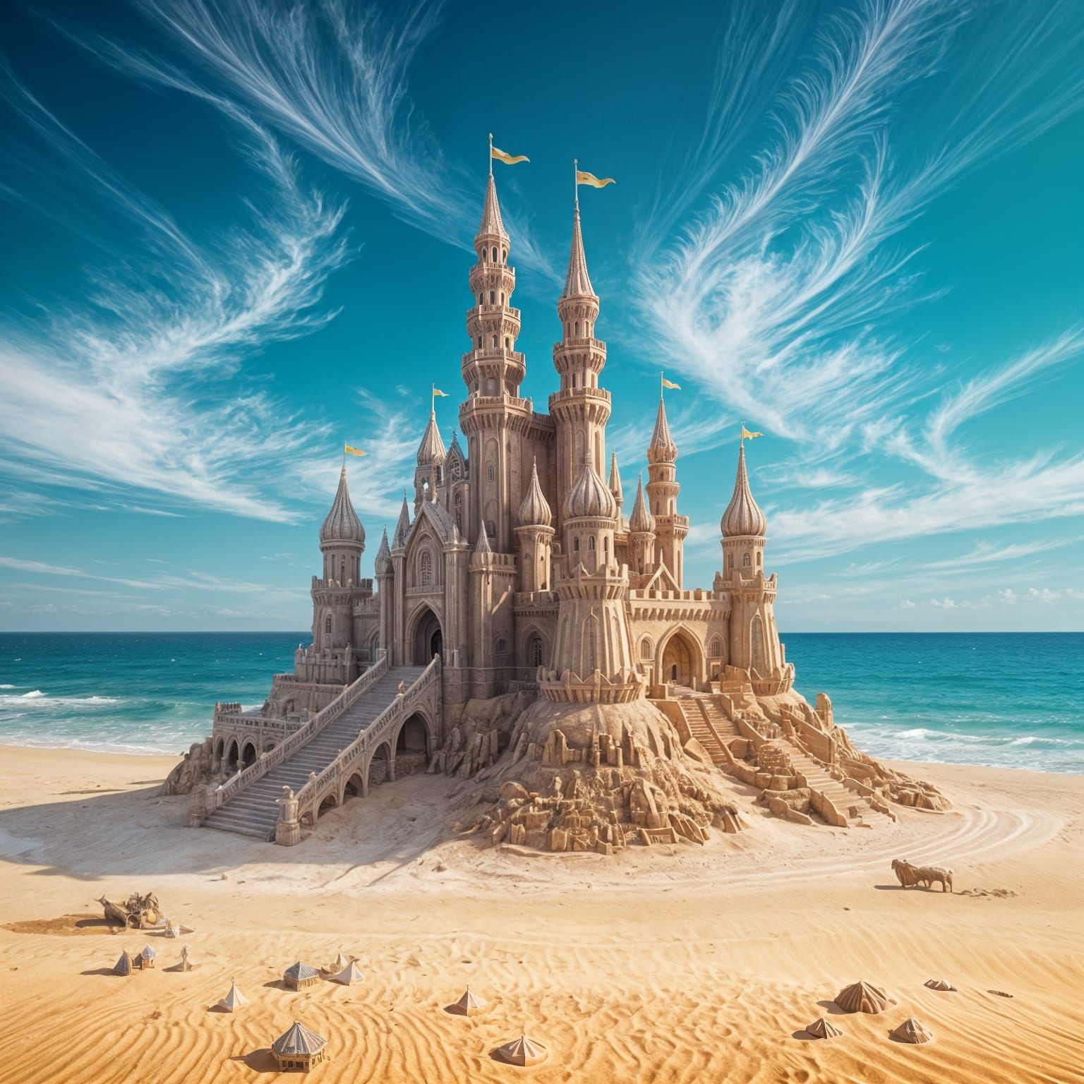 Fantastical Sand Castle: Detailed Matte Painting