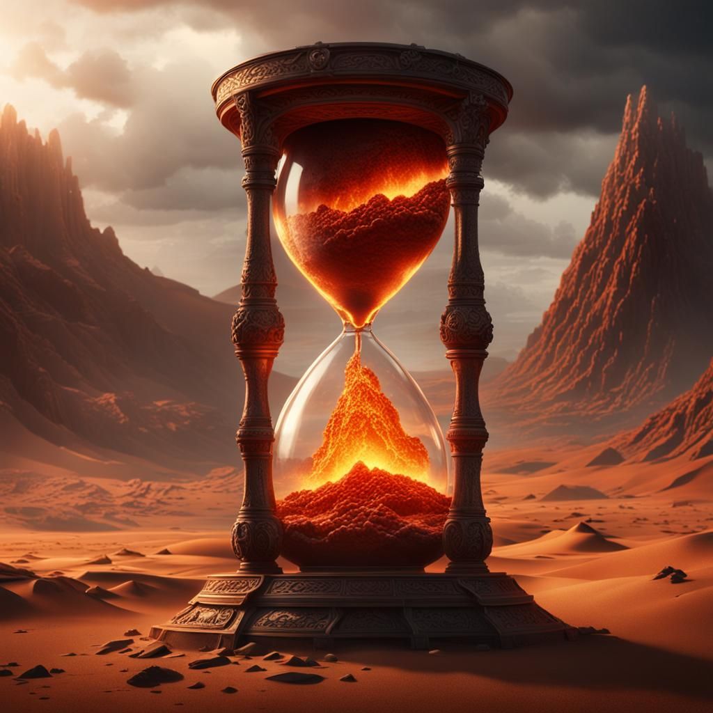 Epic Hourglass Filled with Molten Lava
