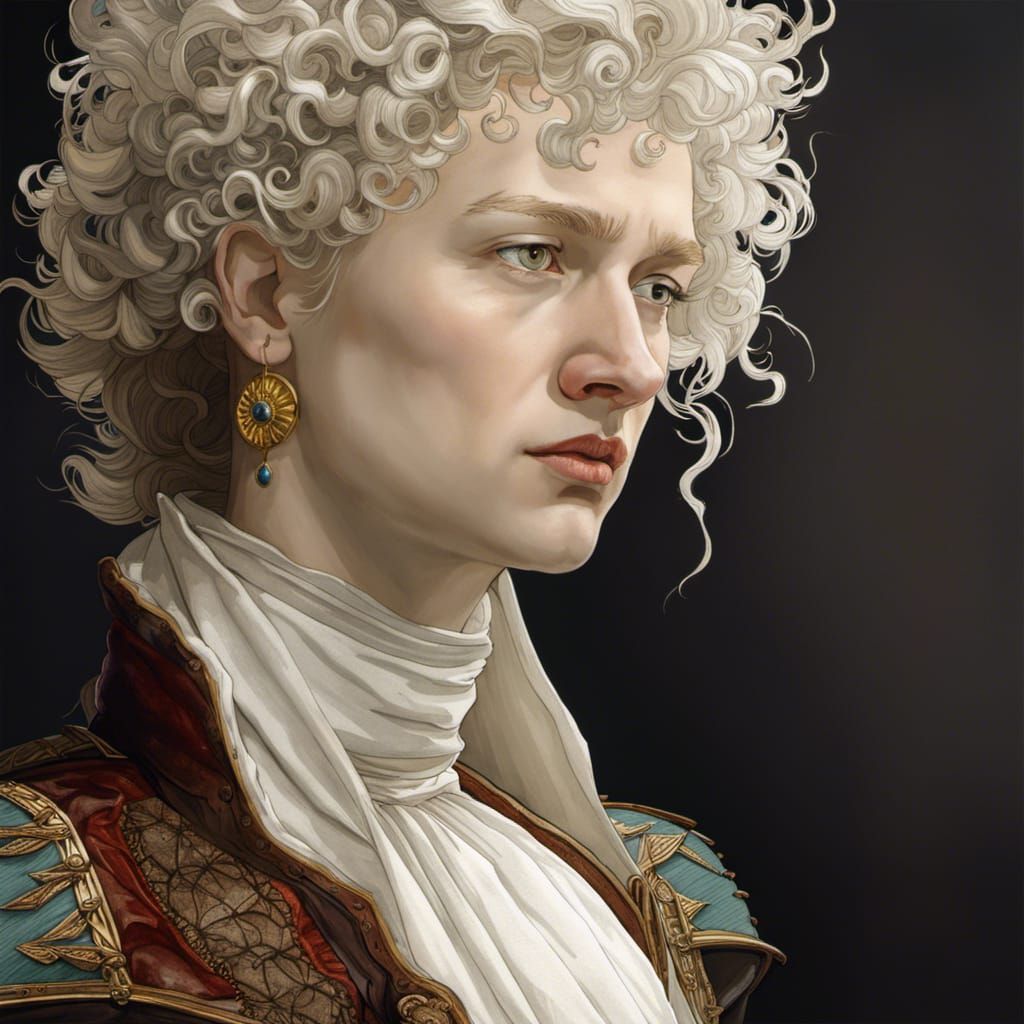 Mechanoid Portrait in Retrofuturist Style