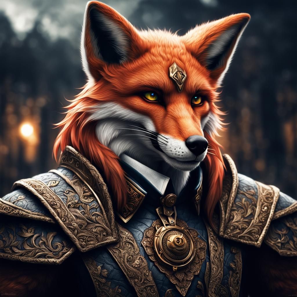 Anthro Fox Supervillain in HDR