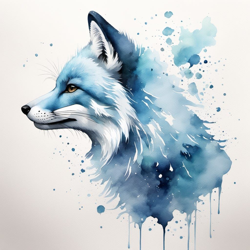 Watercolor Fox Fading Away