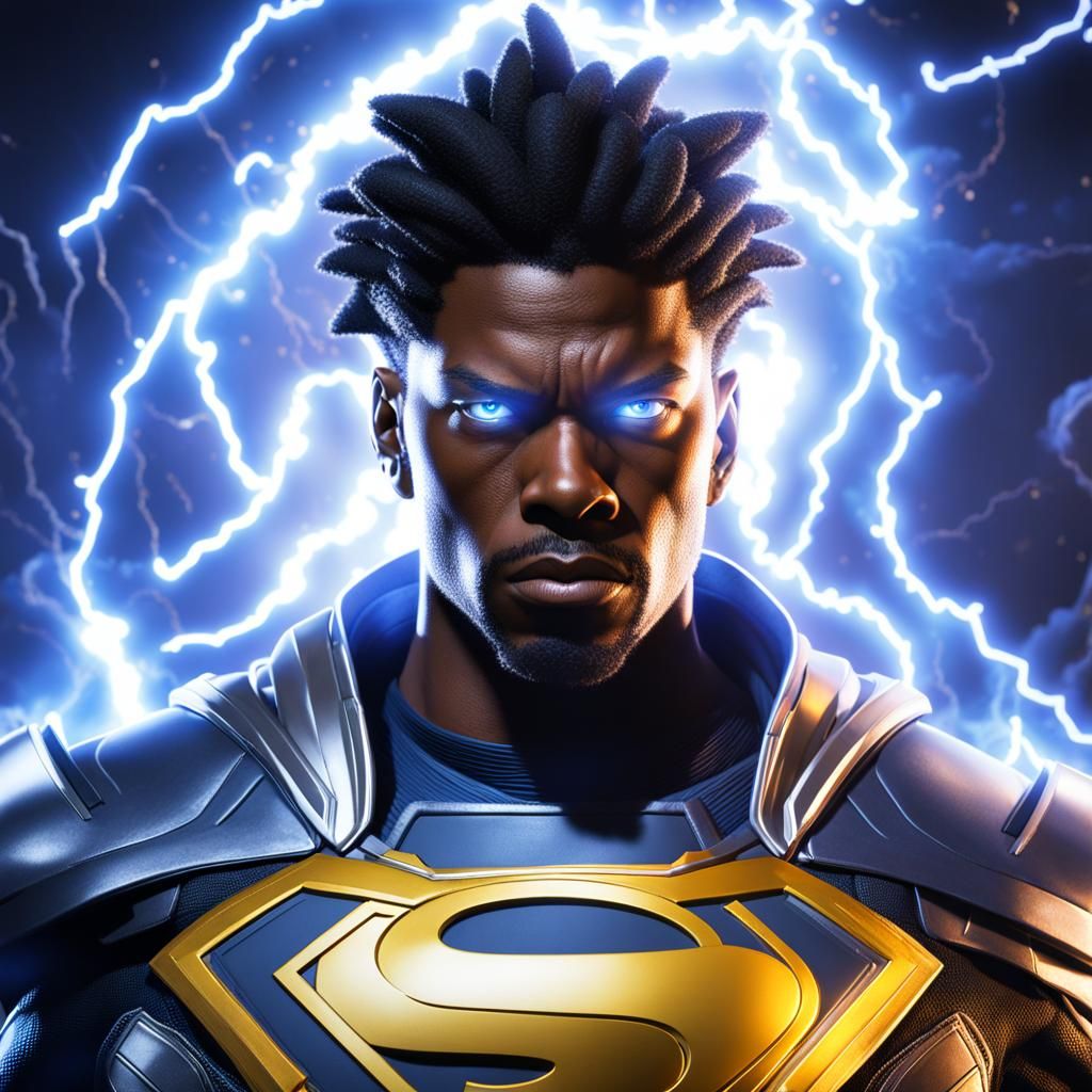 Static Shock: Hyperrealistic Anime-Style Superhero