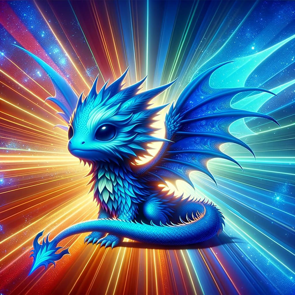 Majestic Mini Dragon in Late 19th-Century Digital Art Style