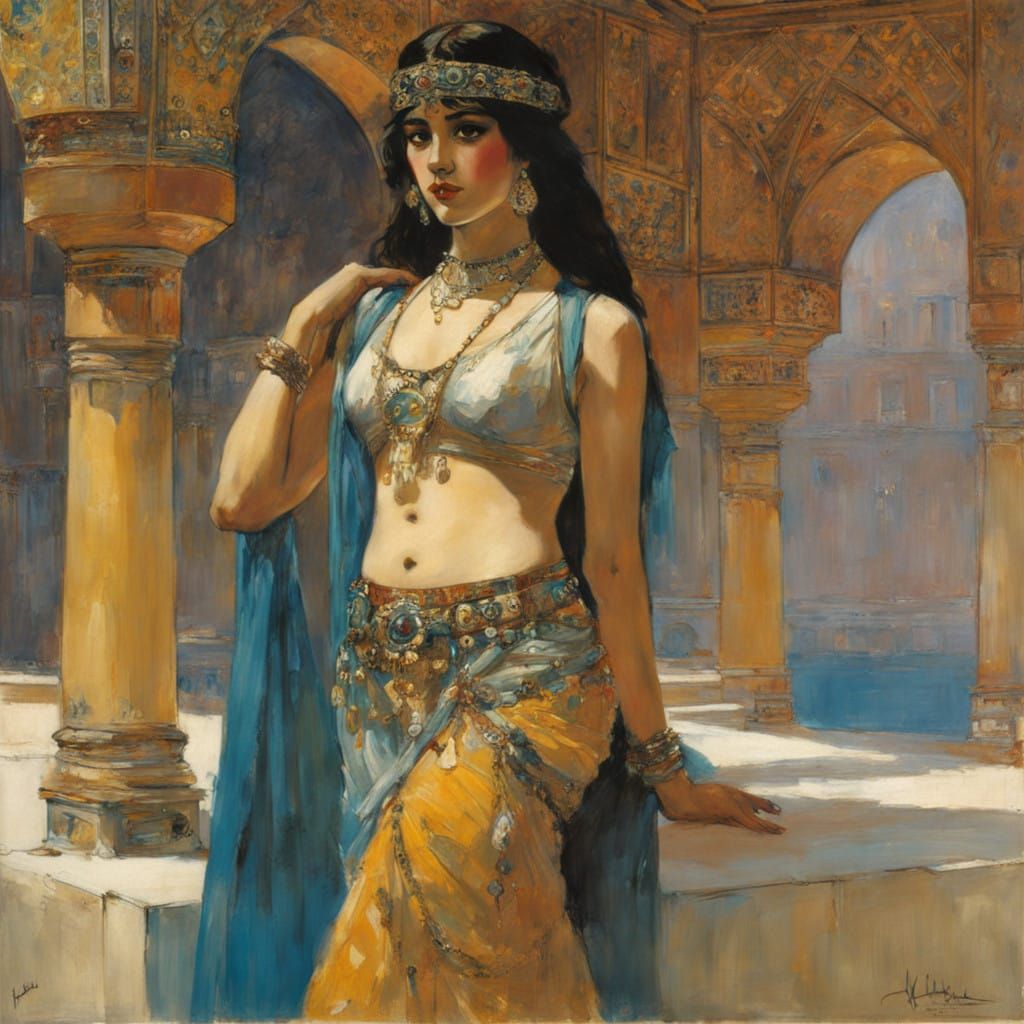 Belly Dancer in Opulent Regalia