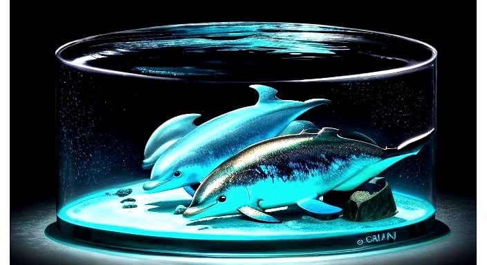 Night Dolphin in Stormy Seas