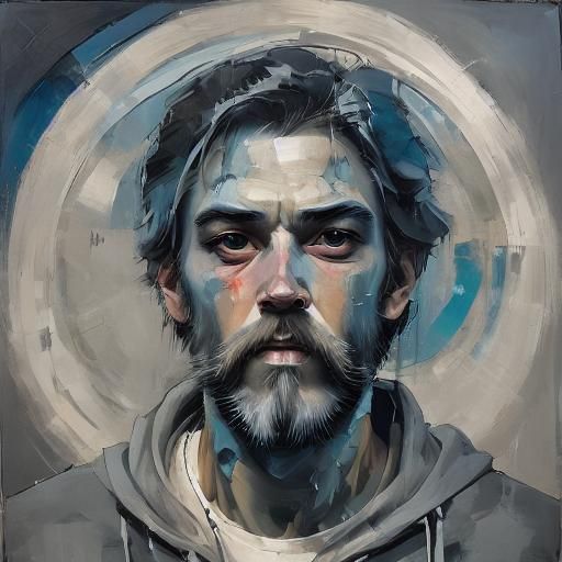 Ethereal Inky Portrait of a Stargazer