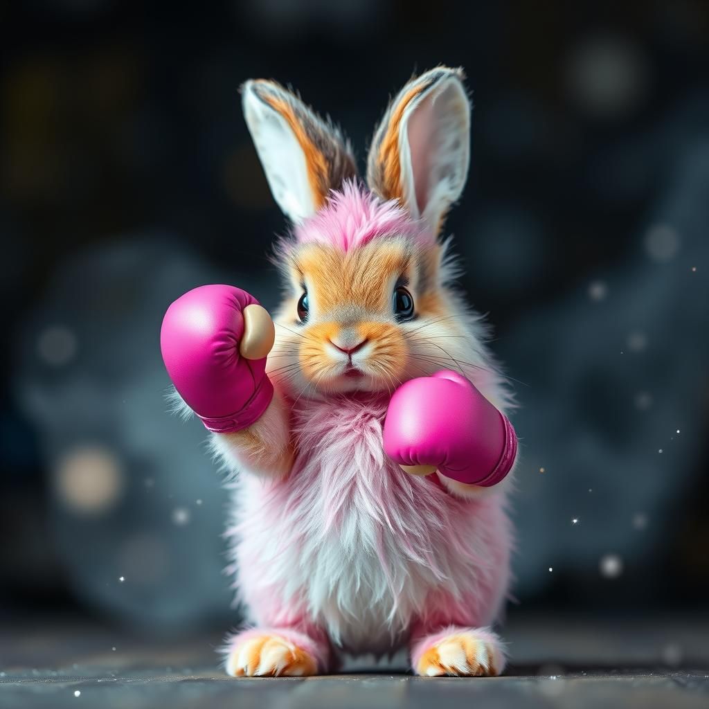 Pastel Bunny Boxer in Dreamy Light