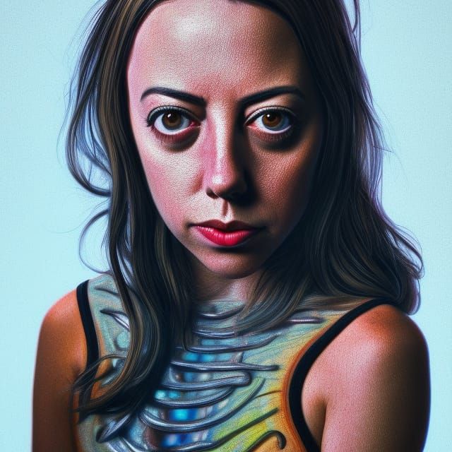 Surreal Portrait of Aubrey Plaza in Dalí Style