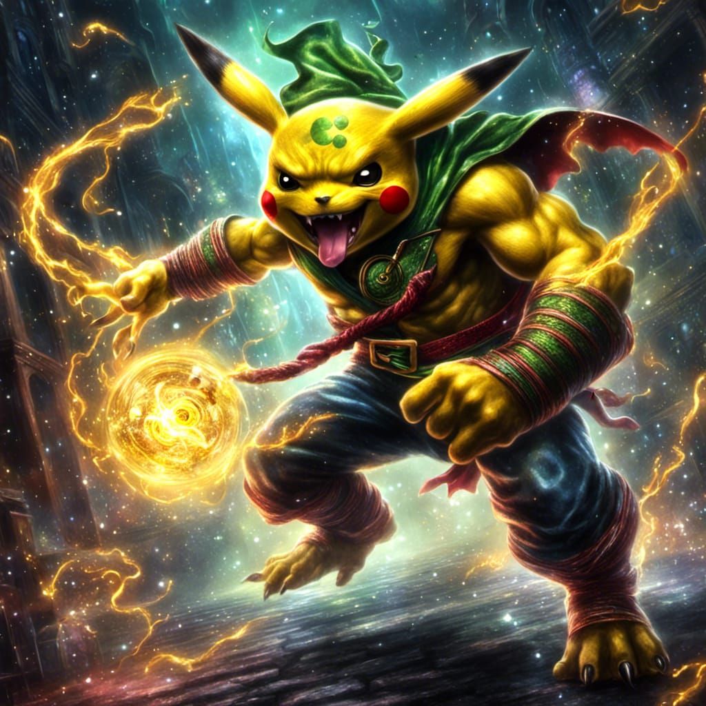 Demonic Boxing Pikachu Ninja Turtle Fusion